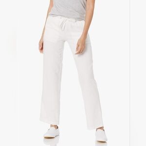 Amazon Essentials Women's Linen Blend Drawstring Relaxed Fit Wide Leg Pant (L)